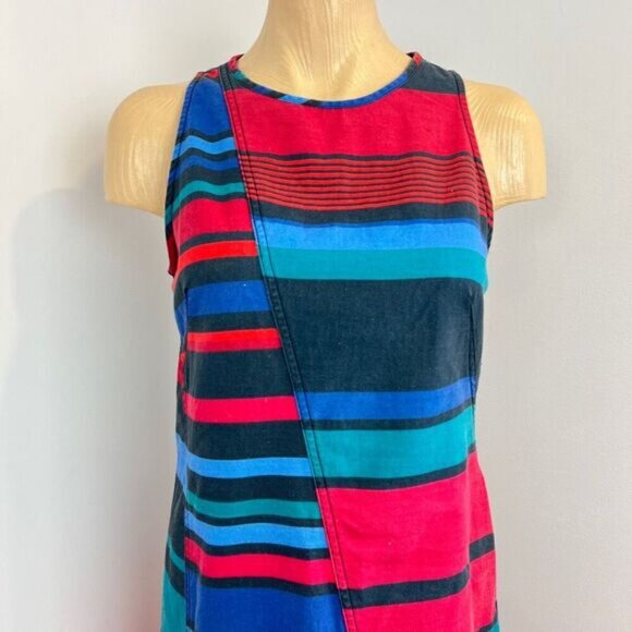 Desigual Women 38 Tammy Bright Vibrant Retro Jersey Knee Length Sleeveless Dress - Picture 3 of 16
